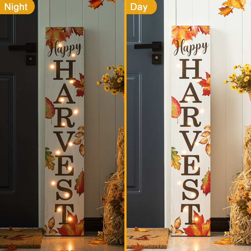 NO 83ぽゆうる三角屋根welcome MY Garden 5段ブラウン Jetlink Crafts 42”H Fall Harvest Thanksgiving LED Lighted Porch